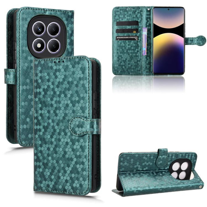 Funda de cuero para teléfono con textura de puntos en forma de panal, For Xiaomi Poco X7 Pro 5G / Redmi Turbo 4 5G, For Xiaomi Poco M7 Pro 5G / Redmi Note 14 5G, For Redmi K80 / K80 Pro, For Redmi Note 14 Pro 4G, For Redmi Note 14 4G 163.25mm          ...