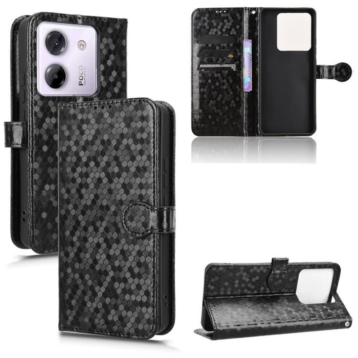 Funda de cuero para teléfono con textura de puntos en forma de panal, For Xiaomi Poco X7 Pro 5G / Redmi Turbo 4 5G, For Xiaomi Poco M7 Pro 5G / Redmi Note 14 5G, For Redmi K80 / K80 Pro, For Redmi Note 14 Pro 4G, For Redmi Note 14 4G 163.25mm          ...