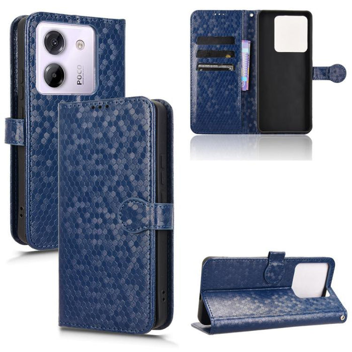 Funda de cuero para teléfono con textura de puntos en forma de panal, For Xiaomi Poco X7 Pro 5G / Redmi Turbo 4 5G, For Xiaomi Poco M7 Pro 5G / Redmi Note 14 5G, For Redmi K80 / K80 Pro, For Redmi Note 14 Pro 4G, For Redmi Note 14 4G 163.25mm          ...