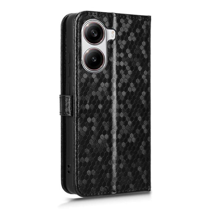 Funda de cuero para teléfono con textura de puntos en forma de panal, For Xiaomi Poco X7 Pro 5G / Redmi Turbo 4 5G, For Xiaomi Poco M7 Pro 5G / Redmi Note 14 5G, For Redmi K80 / K80 Pro, For Redmi Note 14 Pro 4G, For Redmi Note 14 4G 163.25mm          ...