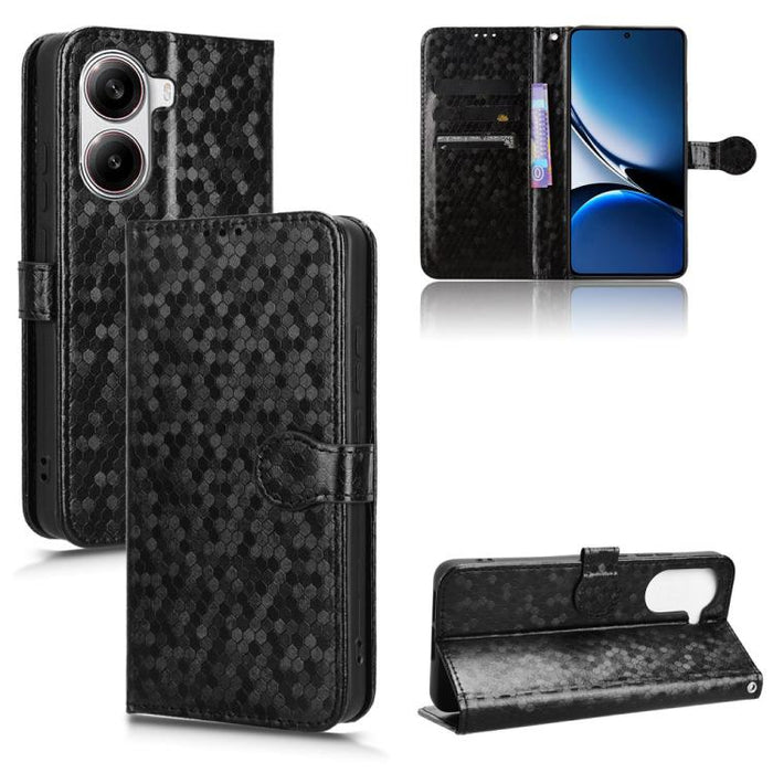 Funda de cuero para teléfono con textura de puntos en forma de panal, For Xiaomi Poco X7 Pro 5G / Redmi Turbo 4 5G, For Xiaomi Poco M7 Pro 5G / Redmi Note 14 5G, For Redmi K80 / K80 Pro, For Redmi Note 14 Pro 4G, For Redmi Note 14 4G 163.25mm          ...