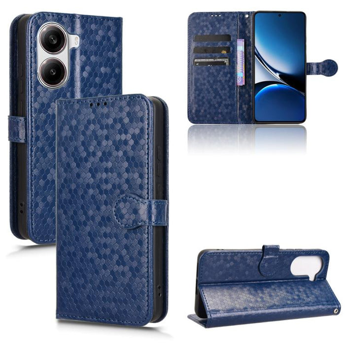 Funda de cuero para teléfono con textura de puntos en forma de panal, For Xiaomi Poco X7 Pro 5G / Redmi Turbo 4 5G, For Xiaomi Poco M7 Pro 5G / Redmi Note 14 5G, For Redmi K80 / K80 Pro, For Redmi Note 14 Pro 4G, For Redmi Note 14 4G 163.25mm          ...