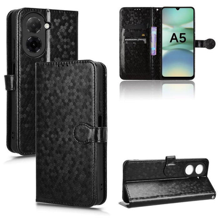 Funda de cuero para teléfono con textura de puntos en forma de panal, For Xiaomi Poco X7 Pro 5G / Redmi Turbo 4 5G, For Xiaomi Poco M7 Pro 5G / Redmi Note 14 5G, For Redmi K80 / K80 Pro, For Redmi Note 14 Pro 4G, For Redmi Note 14 4G 163.25mm          ...