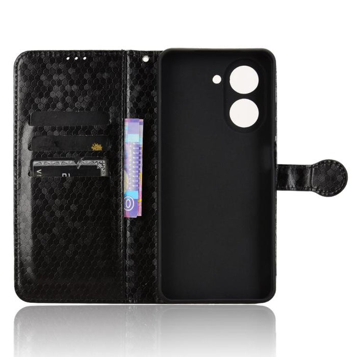 Funda de cuero para teléfono con textura de puntos en forma de panal, For Xiaomi Poco X7 Pro 5G / Redmi Turbo 4 5G, For Xiaomi Poco M7 Pro 5G / Redmi Note 14 5G, For Redmi K80 / K80 Pro, For Redmi Note 14 Pro 4G, For Redmi Note 14 4G 163.25mm          ...
