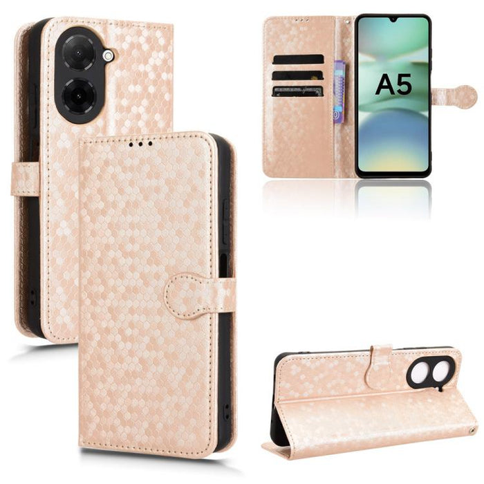 Funda de cuero para teléfono con textura de puntos en forma de panal, For Xiaomi Poco X7 Pro 5G / Redmi Turbo 4 5G, For Xiaomi Poco M7 Pro 5G / Redmi Note 14 5G, For Redmi K80 / K80 Pro, For Redmi Note 14 Pro 4G, For Redmi Note 14 4G 163.25mm          ...
