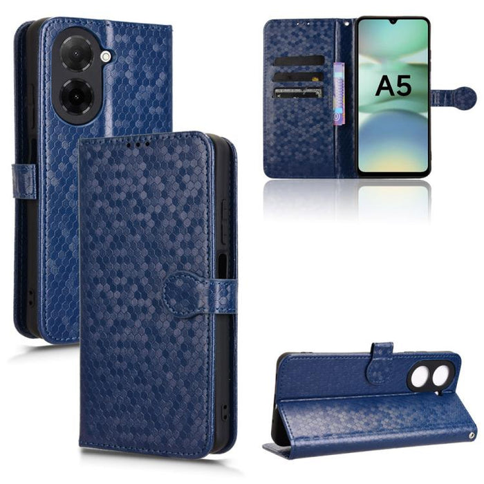 Funda de cuero para teléfono con textura de puntos en forma de panal, For Xiaomi Poco X7 Pro 5G / Redmi Turbo 4 5G, For Xiaomi Poco M7 Pro 5G / Redmi Note 14 5G, For Redmi K80 / K80 Pro, For Redmi Note 14 Pro 4G, For Redmi Note 14 4G 163.25mm          ...
