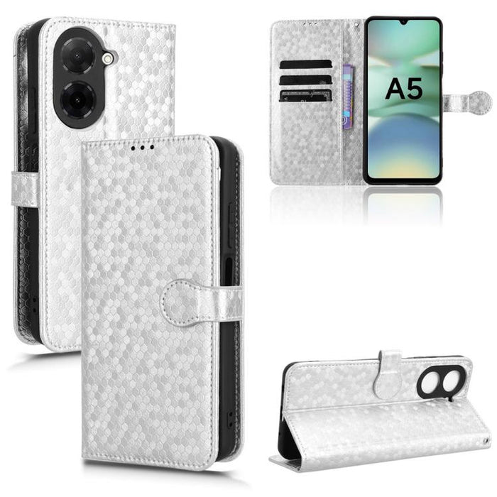 Funda de cuero para teléfono con textura de puntos en forma de panal, For Xiaomi Poco X7 Pro 5G / Redmi Turbo 4 5G, For Xiaomi Poco M7 Pro 5G / Redmi Note 14 5G, For Redmi K80 / K80 Pro, For Redmi Note 14 Pro 4G, For Redmi Note 14 4G 163.25mm          ...
