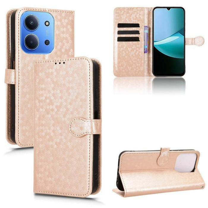 Funda de cuero para teléfono con textura de puntos en forma de panal, For Redmi A7 Pro 171mm / Poco C85x 5G, For Redmi 15a 5G / R70 5G / R70m 5G, For Redmi Turbo 5 Max 5G / Poco X8 Pro Max 5G, For Redmi Note 15 5G / 4G 164mm / Poco M8 5G               ...