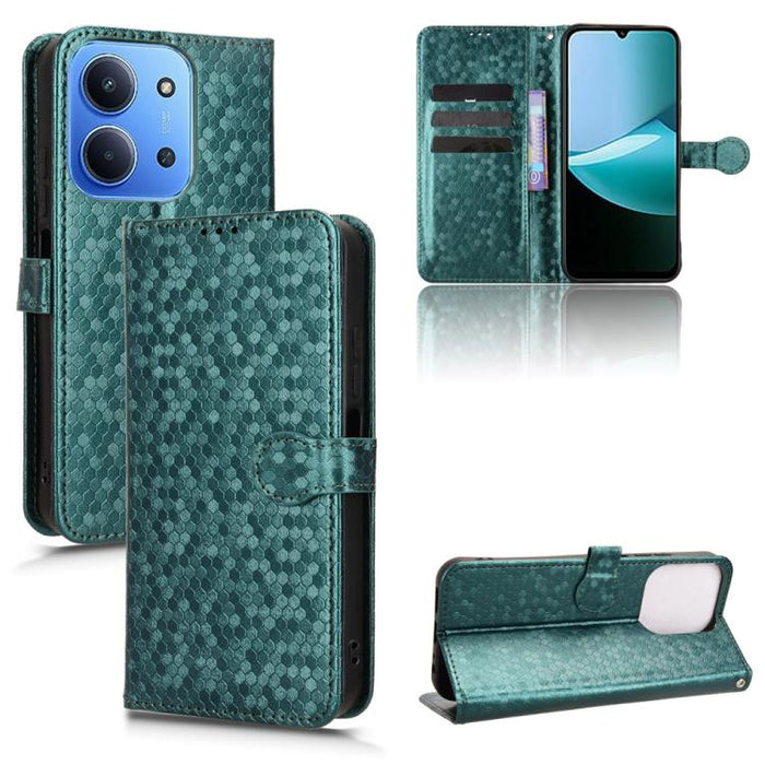 Funda de cuero para teléfono con textura de puntos en forma de panal, For Redmi A7 Pro 171mm / Poco C85x 5G, For Redmi 15a 5G / R70 5G / R70m 5G, For Redmi Turbo 5 Max 5G / Poco X8 Pro Max 5G, For Redmi Note 15 5G / 4G 164mm / Poco M8 5G               ...
