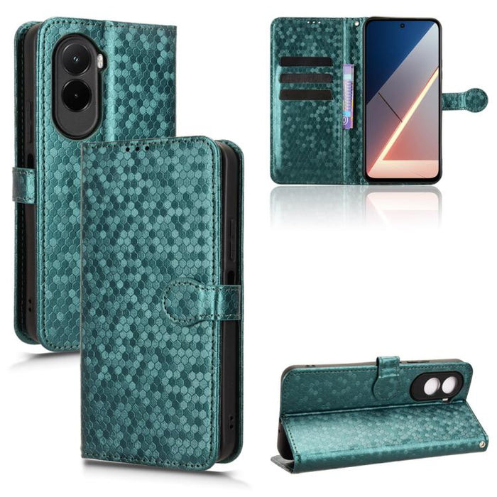 Funda de cuero para teléfono con textura de puntos en forma de panal, For Redmi A7 Pro 171mm / Poco C85x 5G, For Redmi 15a 5G / R70 5G / R70m 5G, For Redmi Turbo 5 Max 5G / Poco X8 Pro Max 5G, For Redmi Note 15 5G / 4G 164mm / Poco M8 5G               ...