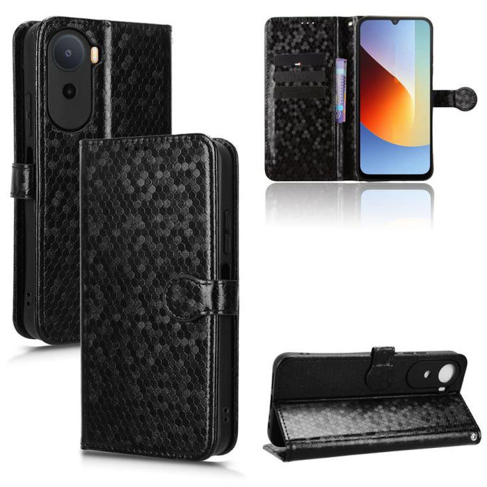 Funda de cuero para teléfono con textura de puntos en forma de panal, For Redmi A7 Pro 171mm / Poco C85x 5G, For Redmi 15a 5G / R70 5G / R70m 5G, For Redmi Turbo 5 Max 5G / Poco X8 Pro Max 5G, For Redmi Note 15 5G / 4G 164mm / Poco M8 5G               ...