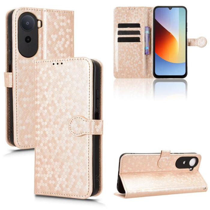Funda de cuero para teléfono con textura de puntos en forma de panal, For Redmi A7 Pro 171mm / Poco C85x 5G, For Redmi 15a 5G / R70 5G / R70m 5G, For Redmi Turbo 5 Max 5G / Poco X8 Pro Max 5G, For Redmi Note 15 5G / 4G 164mm / Poco M8 5G               ...
