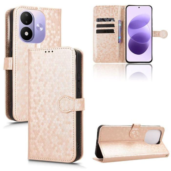 Funda de cuero para teléfono con textura de puntos en forma de panal, For Redmi A7 Pro 171mm / Poco C85x 5G, For Redmi 15a 5G / R70 5G / R70m 5G, For Redmi Turbo 5 Max 5G / Poco X8 Pro Max 5G, For Redmi Note 15 5G / 4G 164mm / Poco M8 5G               ...