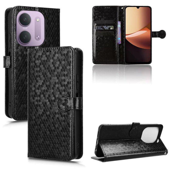 Funda de cuero para teléfono con textura de puntos en forma de panal, For Redmi A7 Pro 171mm / Poco C85x 5G, For Redmi 15a 5G / R70 5G / R70m 5G, For Redmi Turbo 5 Max 5G / Poco X8 Pro Max 5G, For Redmi Note 15 5G / 4G 164mm / Poco M8 5G               ...