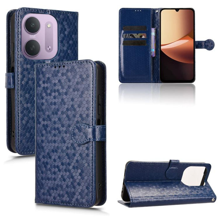 Funda de cuero para teléfono con textura de puntos en forma de panal, For Redmi A7 Pro 171mm / Poco C85x 5G, For Redmi 15a 5G / R70 5G / R70m 5G, For Redmi Turbo 5 Max 5G / Poco X8 Pro Max 5G, For Redmi Note 15 5G / 4G 164mm / Poco M8 5G               ...