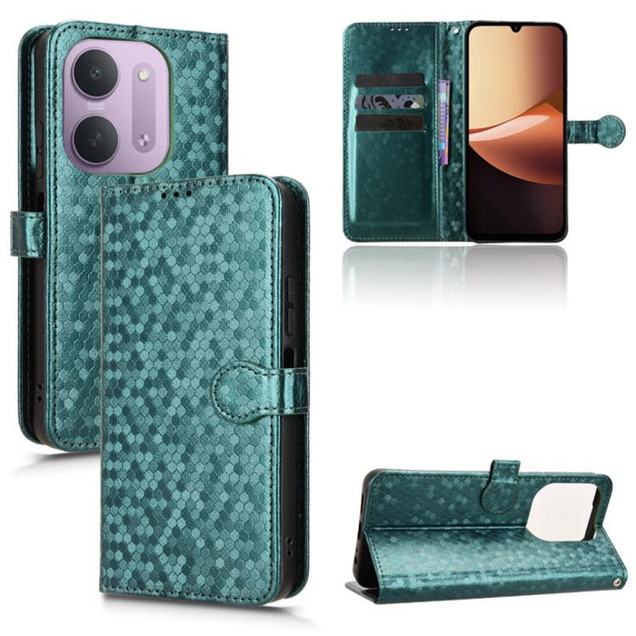 Funda de cuero para teléfono con textura de puntos en forma de panal, For Redmi A7 Pro 171mm / Poco C85x 5G, For Redmi 15a 5G / R70 5G / R70m 5G, For Redmi Turbo 5 Max 5G / Poco X8 Pro Max 5G, For Redmi Note 15 5G / 4G 164mm / Poco M8 5G               ...