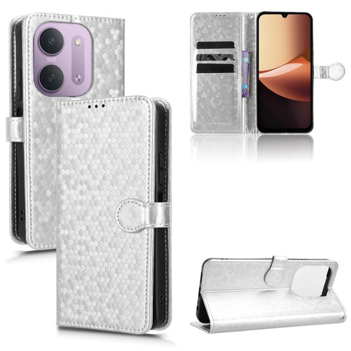 Funda de cuero para teléfono con textura de puntos en forma de panal, For Redmi A7 Pro 171mm / Poco C85x 5G, For Redmi 15a 5G / R70 5G / R70m 5G, For Redmi Turbo 5 Max 5G / Poco X8 Pro Max 5G, For Redmi Note 15 5G / 4G 164mm / Poco M8 5G               ...