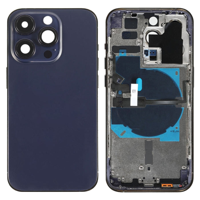 Para iPhone 14 Pro, tapa trasera de batería con cable flexible de encendido y volumen y módulo de carga inalámbrica, China Version, CE EU Version, US Version