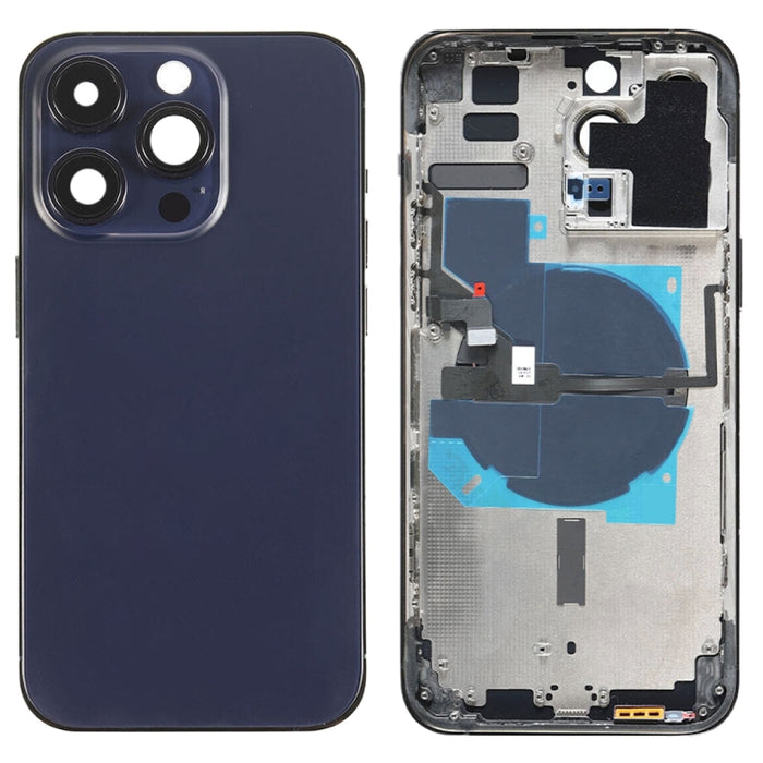 Para iPhone 14 Pro Max Tapa trasera de batería con cable flexible de encendido + volumen + módulo de carga inalámbrica, China Version, CE EU Version, US Version