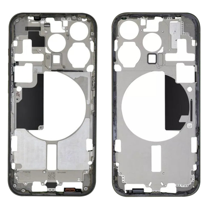 Placa de bisel del marco central con teclas laterales + bandeja para tarjetas para iPhone 15 Pro, China Version, US Version, CE EU Version