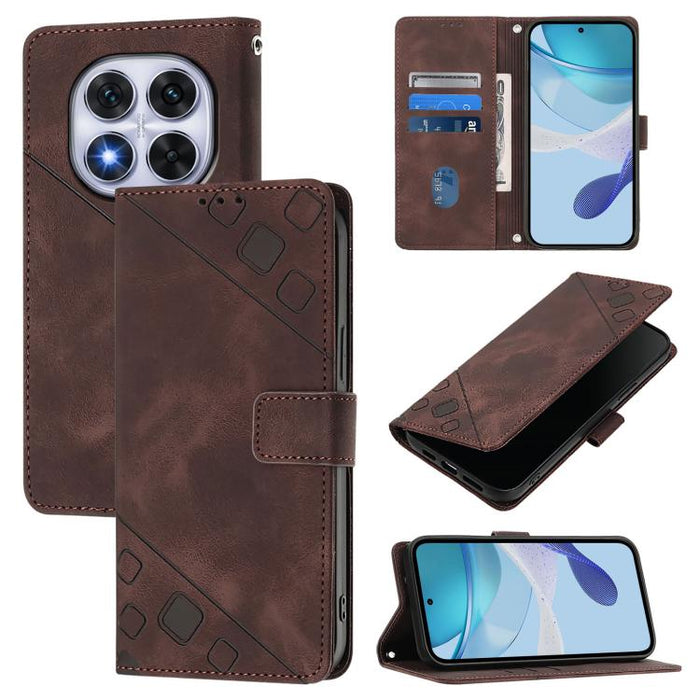 Funda para teléfono de piel con relieve y tacto agradable al tacto, For Redmi 15a 5G Global, For Redmi Turbo 5 5G Global / Poco X8 Pro, For Redmi Note 15 Pro+ 5G Global 163.3mm, For Redmi Note 15 4G / 5G Global 164mm                                    ...