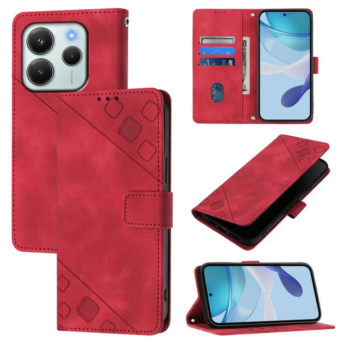 Funda para teléfono de piel con relieve y tacto agradable al tacto, For Redmi 15a 5G Global, For Redmi Turbo 5 5G Global / Poco X8 Pro, For Redmi Note 15 Pro+ 5G Global 163.3mm, For Redmi Note 15 4G / 5G Global 164mm                                    ...