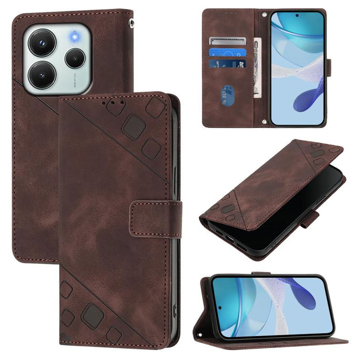 Funda para teléfono de piel con relieve y tacto agradable al tacto, For Redmi 15a 5G Global, For Redmi Turbo 5 5G Global / Poco X8 Pro, For Redmi Note 15 Pro+ 5G Global 163.3mm, For Redmi Note 15 4G / 5G Global 164mm                                    ...