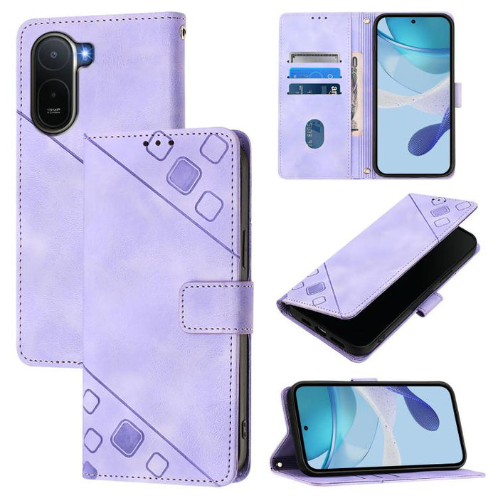 Funda para teléfono de piel con relieve y tacto agradable al tacto, For Redmi 15a 5G Global, For Redmi Turbo 5 5G Global / Poco X8 Pro, For Redmi Note 15 Pro+ 5G Global 163.3mm, For Redmi Note 15 4G / 5G Global 164mm                                    ...