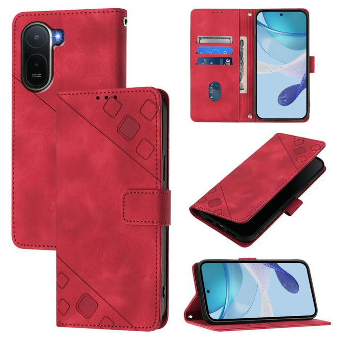 Funda para teléfono de piel con relieve y tacto agradable al tacto, For Redmi 15a 5G Global, For Redmi Turbo 5 5G Global / Poco X8 Pro, For Redmi Note 15 Pro+ 5G Global 163.3mm, For Redmi Note 15 4G / 5G Global 164mm                                    ...