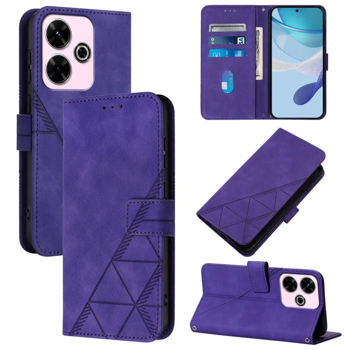Funda para teléfono con tapa de cuero con relieve 3D y diseño cruzado, For Redmi K80 / K80 Pro, For Redmi Note 14 Pro 4G, For Redmi Note 14 4G 163.25mm, For Redmi K70 Ultra 5G Global, For Redmi 13 4G / Note 13R