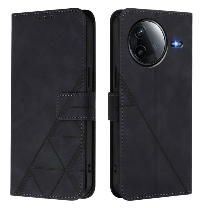 Funda para teléfono con tapa de cuero con relieve 3D y diseño cruzado, For Redmi K80 / K80 Pro, For Redmi Note 14 Pro 4G, For Redmi Note 14 4G 163.25mm, For Redmi K70 Ultra 5G Global, For Redmi 13 4G / Note 13R