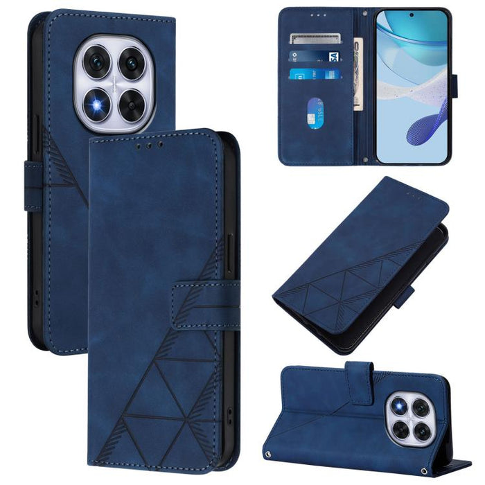 Funda para teléfono con tapa de cuero con relieve 3D y diseño cruzado, For Redmi K80 / K80 Pro, For Redmi Note 14 Pro 4G, For Redmi Note 14 4G 163.25mm, For Redmi K70 Ultra 5G Global, For Redmi 13 4G / Note 13R