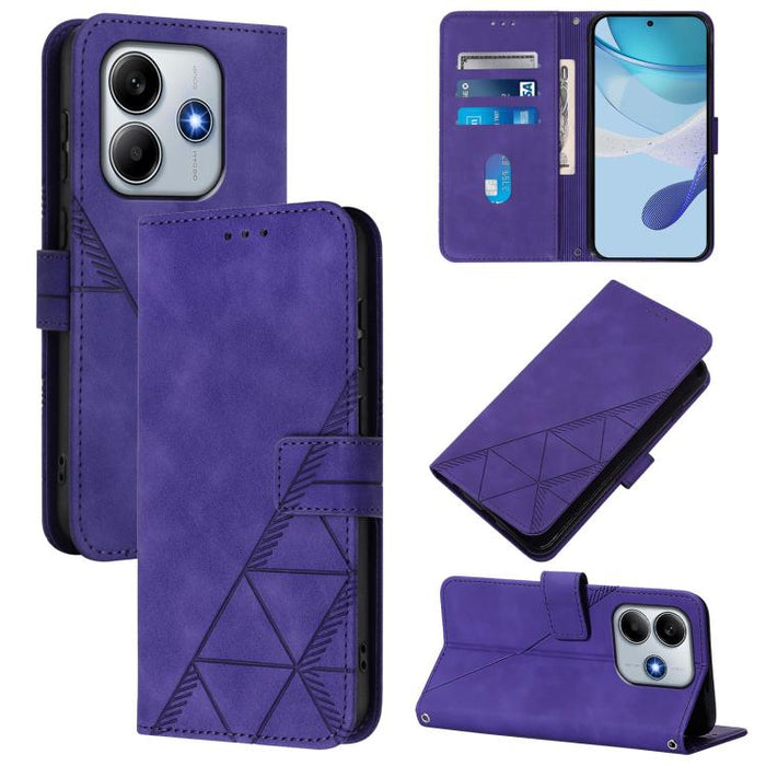 Funda para teléfono con tapa de cuero con relieve 3D y diseño cruzado, For Redmi K80 / K80 Pro, For Redmi Note 14 Pro 4G, For Redmi Note 14 4G 163.25mm, For Redmi K70 Ultra 5G Global, For Redmi 13 4G / Note 13R