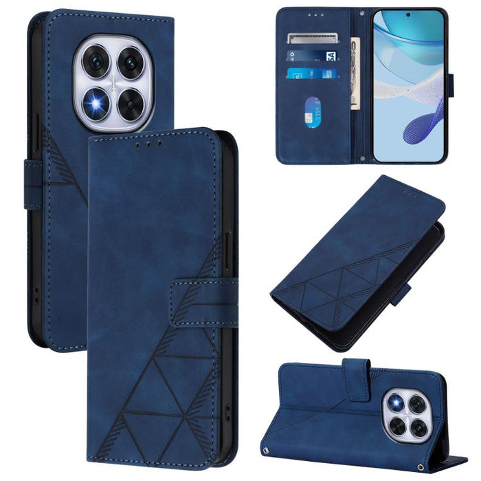 Funda para teléfono con tapa de cuero con relieve 3D y diseño cruzado, For Redmi K80 / K80 Pro, For Redmi Note 14 Pro 4G, For Redmi Note 14 4G 163.25mm, For Redmi K70 Ultra 5G Global, For Redmi 13 4G / Note 13R