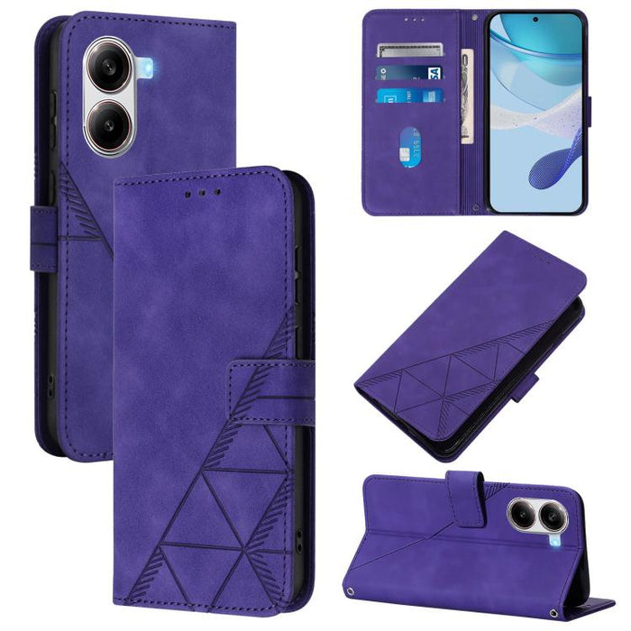 Funda para teléfono con tapa de cuero con relieve 3D y diseño cruzado, For Redmi K80 / K80 Pro, For Redmi Note 14 Pro 4G, For Redmi Note 14 4G 163.25mm, For Redmi K70 Ultra 5G Global, For Redmi 13 4G / Note 13R
