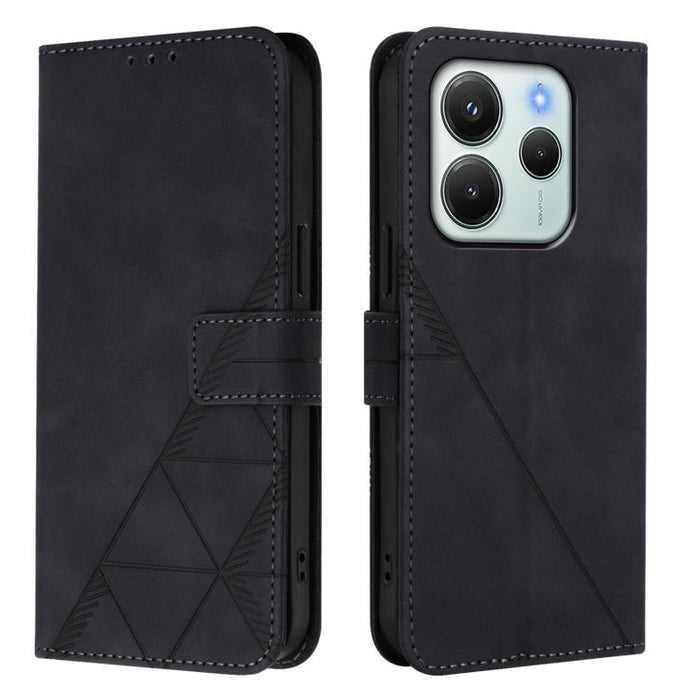 Funda para teléfono con tapa de cuero con relieve 3D y diseño cruzado, For Redmi K80 / K80 Pro, For Redmi Note 14 Pro 4G, For Redmi Note 14 4G 163.25mm, For Redmi K70 Ultra 5G Global, For Redmi 13 4G / Note 13R