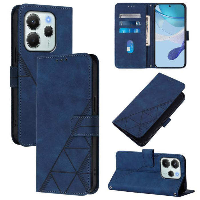 Funda para teléfono con tapa de cuero con relieve 3D y diseño cruzado, For Redmi K80 / K80 Pro, For Redmi Note 14 Pro 4G, For Redmi Note 14 4G 163.25mm, For Redmi K70 Ultra 5G Global, For Redmi 13 4G / Note 13R