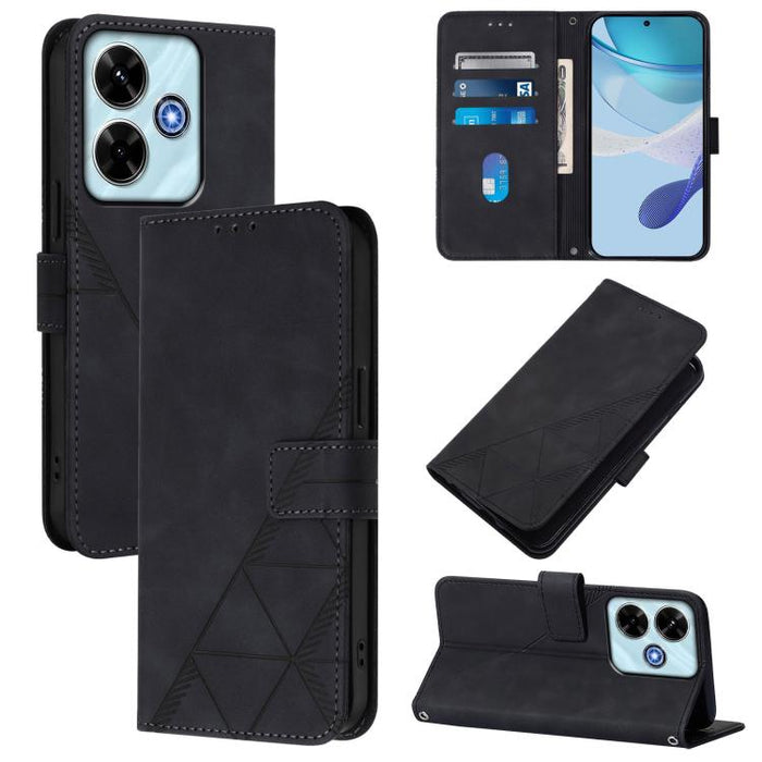 Funda para teléfono con tapa de cuero con relieve 3D y diseño cruzado, For Redmi A5 4G 171.7mm, For Redmi K90 Max 5G, For Redmi A7 Pro 4G/5G 171mm / Poco C85x 5G, For Redmi 15a 5G Global, For Redmi Turbo 5 5G Global/Poco X8 Pro 5G                      ...
