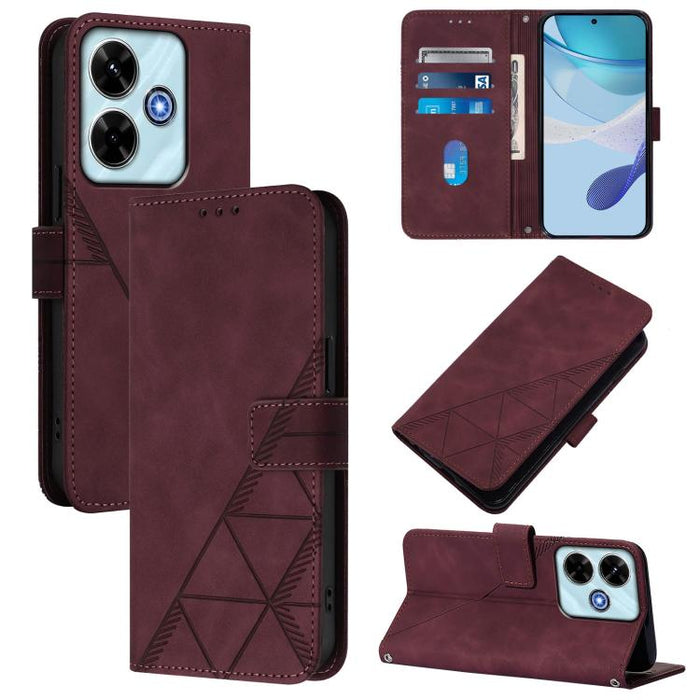 Funda para teléfono con tapa de cuero con relieve 3D y diseño cruzado, For Redmi A5 4G 171.7mm, For Redmi K90 Max 5G, For Redmi A7 Pro 4G/5G 171mm / Poco C85x 5G, For Redmi 15a 5G Global, For Redmi Turbo 5 5G Global/Poco X8 Pro 5G                      ...