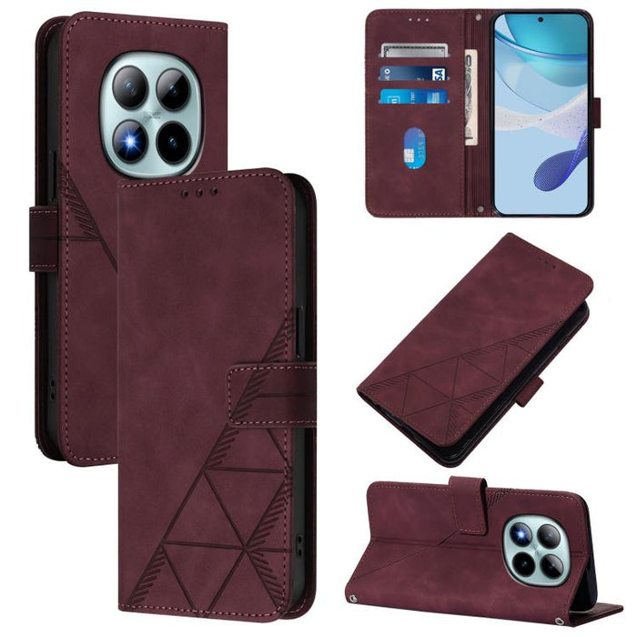 Funda para teléfono con tapa de cuero con relieve 3D y diseño cruzado, For Redmi A5 4G 171.7mm, For Redmi K90 Max 5G, For Redmi A7 Pro 4G/5G 171mm / Poco C85x 5G, For Redmi 15a 5G Global, For Redmi Turbo 5 5G Global/Poco X8 Pro 5G                      ...