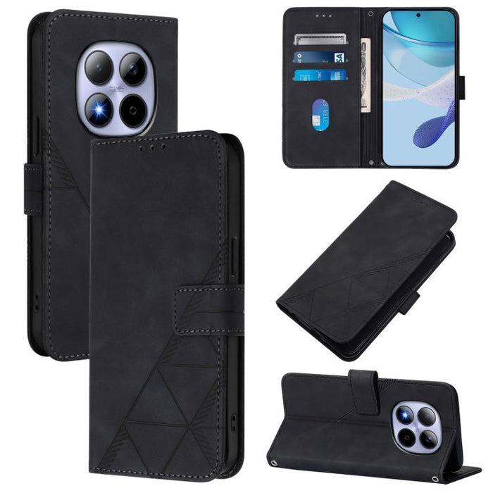 Funda para teléfono con tapa de cuero con relieve 3D y diseño cruzado, For Redmi A5 4G 171.7mm, For Redmi K90 Max 5G, For Redmi A7 Pro 4G/5G 171mm / Poco C85x 5G, For Redmi 15a 5G Global, For Redmi Turbo 5 5G Global/Poco X8 Pro 5G                      ...