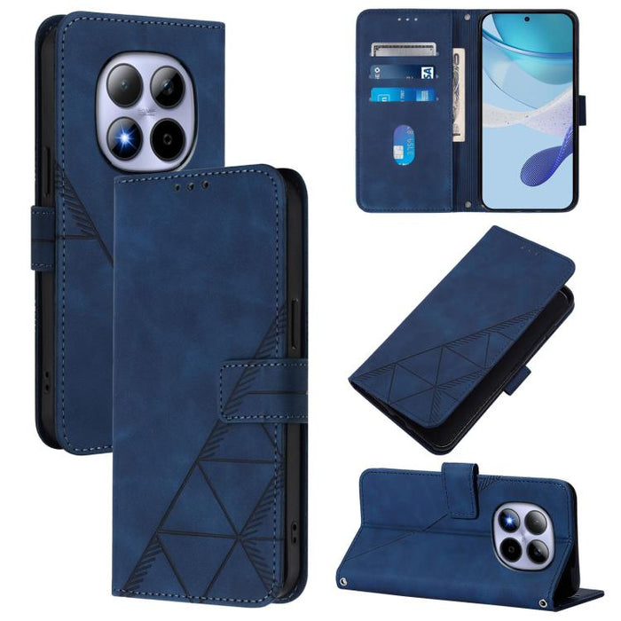 Funda para teléfono con tapa de cuero con relieve 3D y diseño cruzado, For Redmi A5 4G 171.7mm, For Redmi K90 Max 5G, For Redmi A7 Pro 4G/5G 171mm / Poco C85x 5G, For Redmi 15a 5G Global, For Redmi Turbo 5 5G Global/Poco X8 Pro 5G                      ...