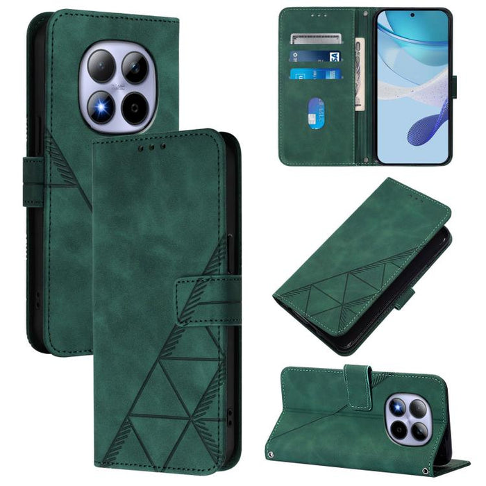 Funda para teléfono con tapa de cuero con relieve 3D y diseño cruzado, For Redmi A5 4G 171.7mm, For Redmi K90 Max 5G, For Redmi A7 Pro 4G/5G 171mm / Poco C85x 5G, For Redmi 15a 5G Global, For Redmi Turbo 5 5G Global/Poco X8 Pro 5G                      ...