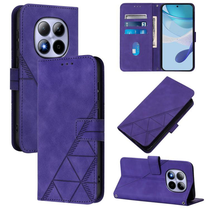 Funda para teléfono con tapa de cuero con relieve 3D y diseño cruzado, For Redmi A5 4G 171.7mm, For Redmi K90 Max 5G, For Redmi A7 Pro 4G/5G 171mm / Poco C85x 5G, For Redmi 15a 5G Global, For Redmi Turbo 5 5G Global/Poco X8 Pro 5G                      ...