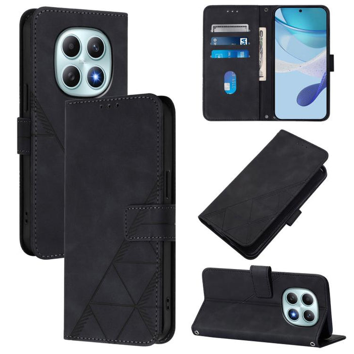 Funda para teléfono con tapa de cuero con relieve 3D y diseño cruzado, For Redmi A5 4G 171.7mm, For Redmi K90 Max 5G, For Redmi A7 Pro 4G/5G 171mm / Poco C85x 5G, For Redmi 15a 5G Global, For Redmi Turbo 5 5G Global/Poco X8 Pro 5G                      ...