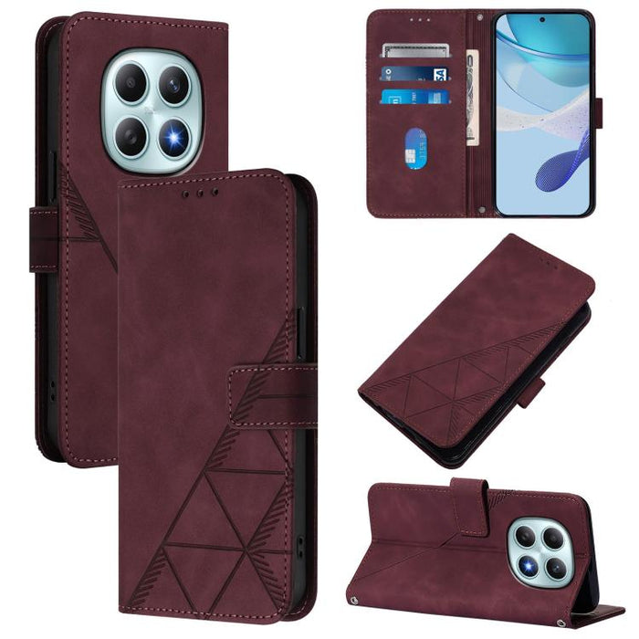 Funda para teléfono con tapa de cuero con relieve 3D y diseño cruzado, For Redmi A5 4G 171.7mm, For Redmi K90 Max 5G, For Redmi A7 Pro 4G/5G 171mm / Poco C85x 5G, For Redmi 15a 5G Global, For Redmi Turbo 5 5G Global/Poco X8 Pro 5G                      ...