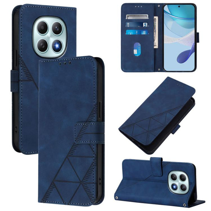Funda para teléfono con tapa de cuero con relieve 3D y diseño cruzado, For Redmi A5 4G 171.7mm, For Redmi K90 Max 5G, For Redmi A7 Pro 4G/5G 171mm / Poco C85x 5G, For Redmi 15a 5G Global, For Redmi Turbo 5 5G Global/Poco X8 Pro 5G                      ...