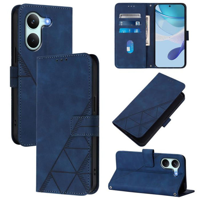 Funda para teléfono con tapa de cuero con relieve 3D y diseño cruzado, For Redmi A5 4G 171.7mm, For Redmi K90 Max 5G, For Redmi A7 Pro 4G/5G 171mm / Poco C85x 5G, For Redmi 15a 5G Global, For Redmi Turbo 5 5G Global/Poco X8 Pro 5G                      ...