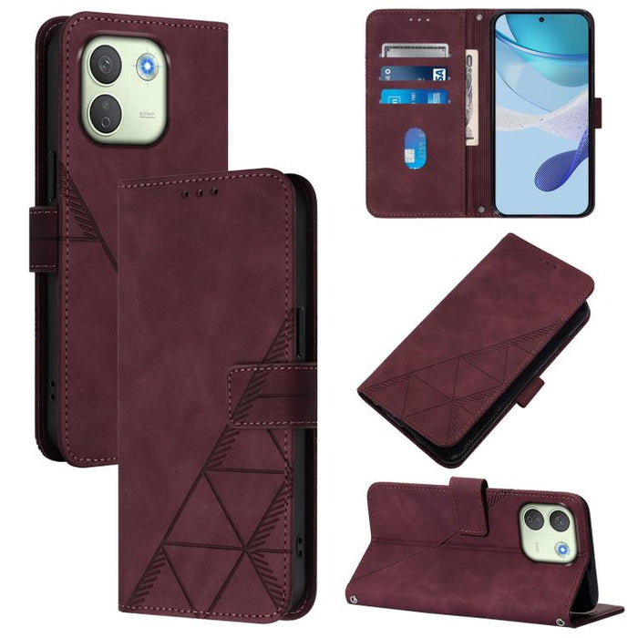Funda para teléfono con tapa de cuero con relieve 3D y diseño cruzado, For Redmi A5 4G 171.7mm, For Redmi K90 Max 5G, For Redmi A7 Pro 4G/5G 171mm / Poco C85x 5G, For Redmi 15a 5G Global, For Redmi Turbo 5 5G Global/Poco X8 Pro 5G                      ...
