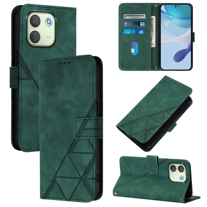Funda para teléfono con tapa de cuero con relieve 3D y diseño cruzado, For Redmi A5 4G 171.7mm, For Redmi K90 Max 5G, For Redmi A7 Pro 4G/5G 171mm / Poco C85x 5G, For Redmi 15a 5G Global, For Redmi Turbo 5 5G Global/Poco X8 Pro 5G                      ...